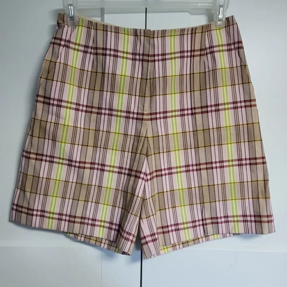 Topshop bermuda plaid shorts
